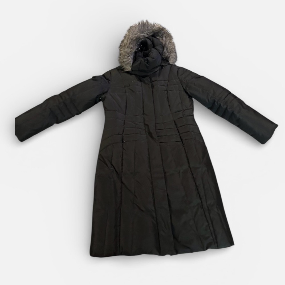 Calvin Klein Black Down jacket with faux fur trim hood